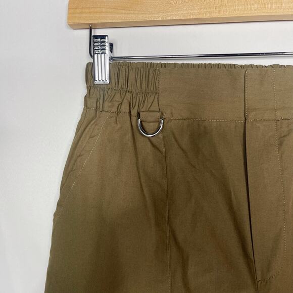 Zara Womens XSmall Olive Green Wide Leg Cargo Trouser Pants Cinch Hem High Waist - Picture 5 of 8